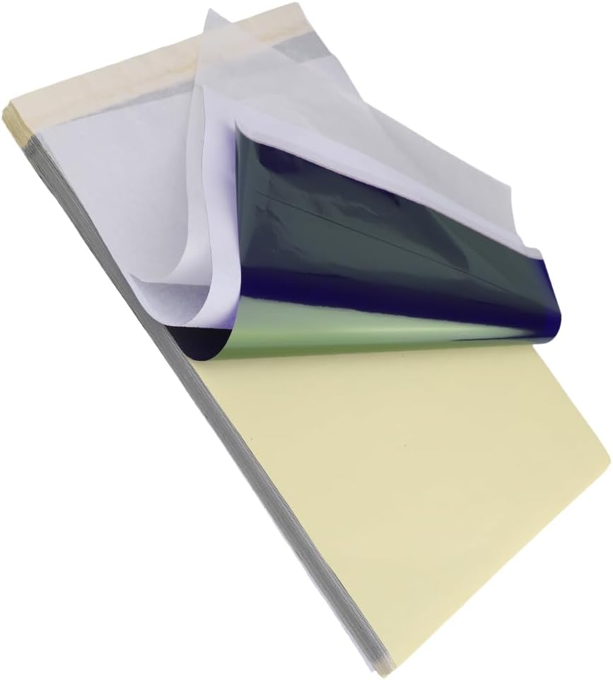 Papel Transfer Tattoo: Pack de 50 Hojas para Tatuajes, Perfectas para Transferir Diseños a la Piel en Formato DIN A4.