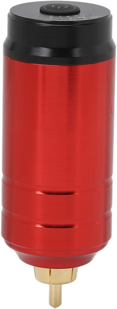 Batería de Alta Capacidad para Tatuar con Protección de Descarga y Interfaz 1600mAh en Color Rojo, Ideal para Establecimientos de Belleza.