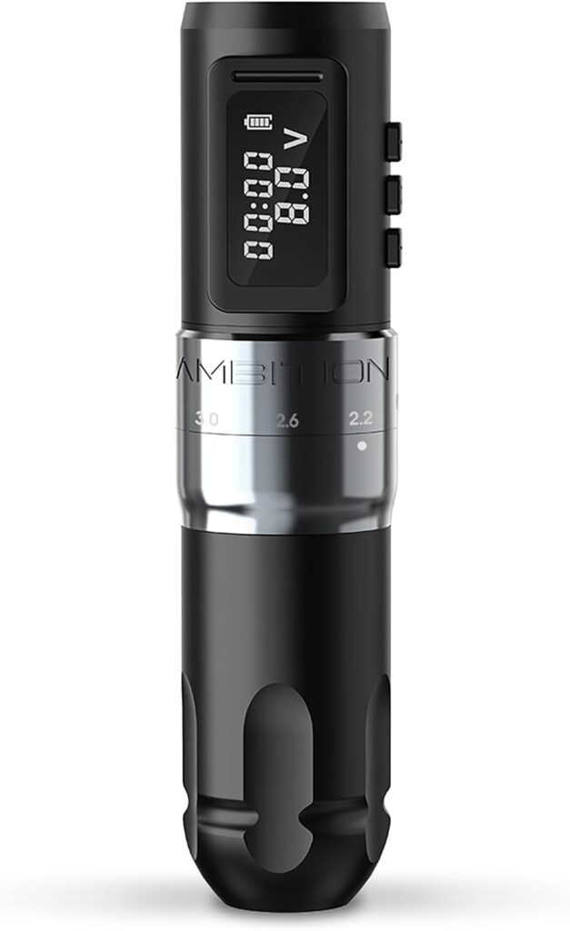 Máquina de tatuaje inalámbrica MARS-U con ajuste de carrera y cartucho giratorio - Potente motor sin núcleo, batería de 1800 mAh y pantalla LED para artistas del tatuaje