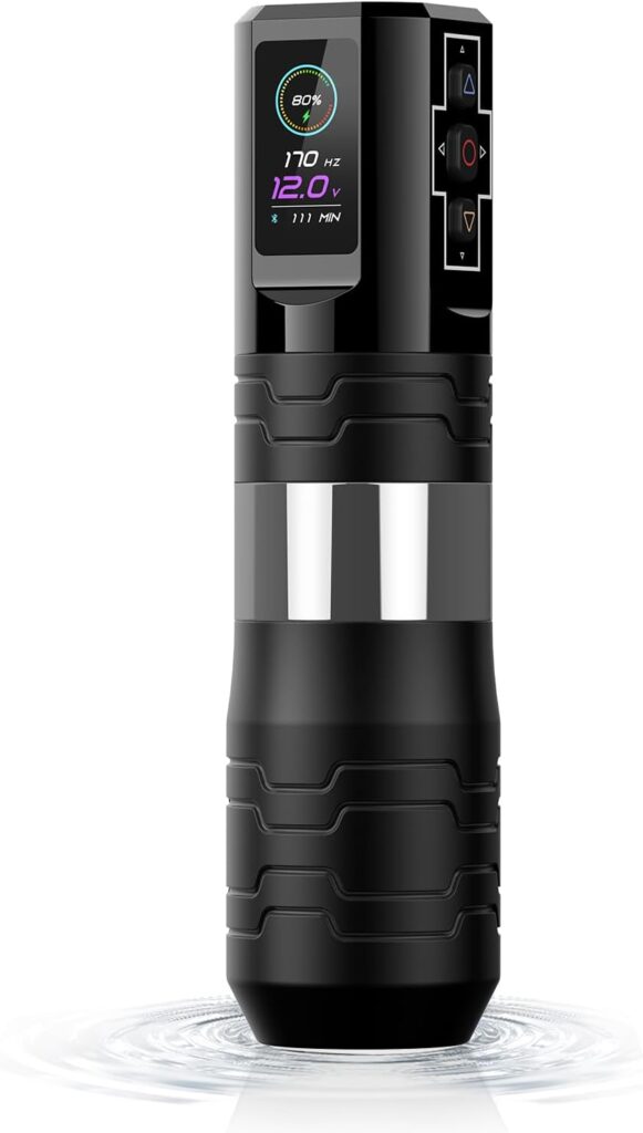 Máquina de Tatuar Inalámbrica EZ - 5 Trazos ajustables con Bolígrafo Bluetooth y Batería de larga duración (P3 Pro Turbo Plata)