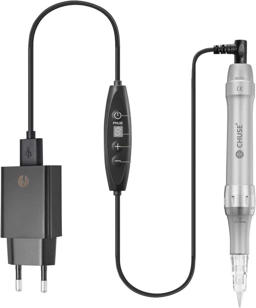 Bolígrafo para tatuajes Chuse C22 🖋️ Kit de maquillaje duradero con pistola de tatuajes de alta potencia (Máquina C22)