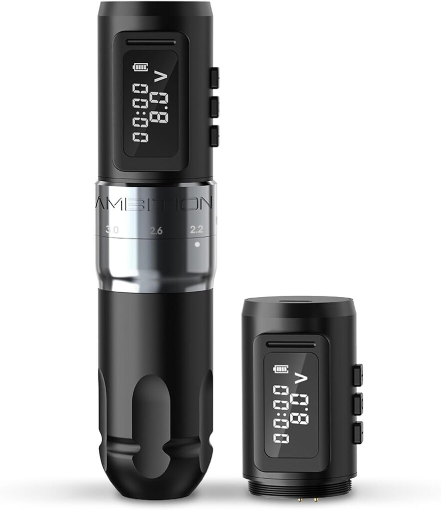 Máquina de tatuar inalámbrica Revolution con cartucho giratorio y pantalla LED - Potencia ajustable y batería de larga duración