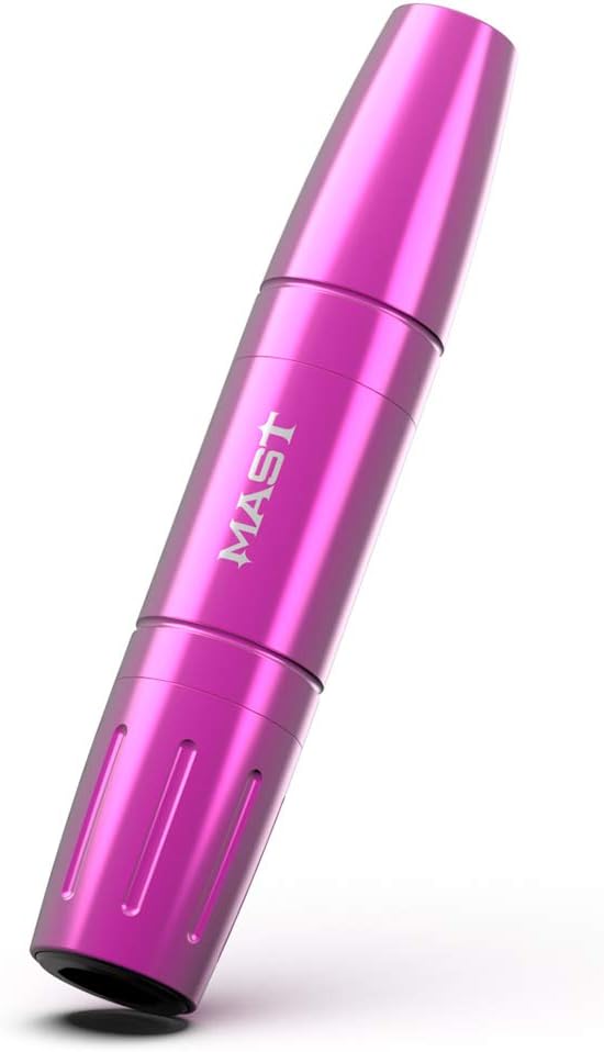 MagiStroke Rotary Tattoo Pen - Máquina de tatuar con capacidad de cambio de 2.0mm y 3.0mm, ideal para cejas, eyeliner y labios. Incluye cable RCA en color rosa.
