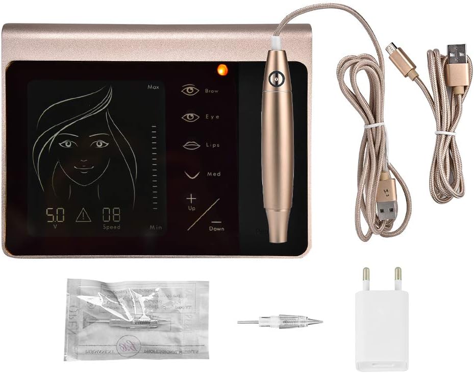 Panel de la pluma del tatuaje: Pluma eléctrica de microblading con pantalla táctil para cejas, ojos y labios semipermanentes.