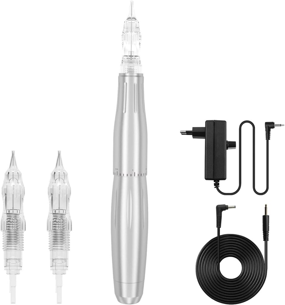 Set de Maquillaje Semi Permanente BIOMASER® con Control de Velocidad y 3 Agujas, ideal para Cejas, Labios y Delineador de Ojos.