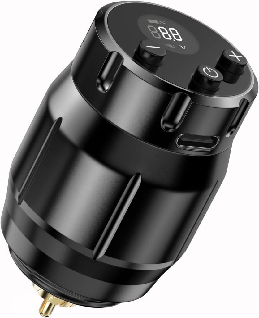 LIUMATE Fuente de Alimentación para Tatuajes Inalámbrica con Pantalla Digital LED - Potencia sin Cables para tu Máquina de Tatuar