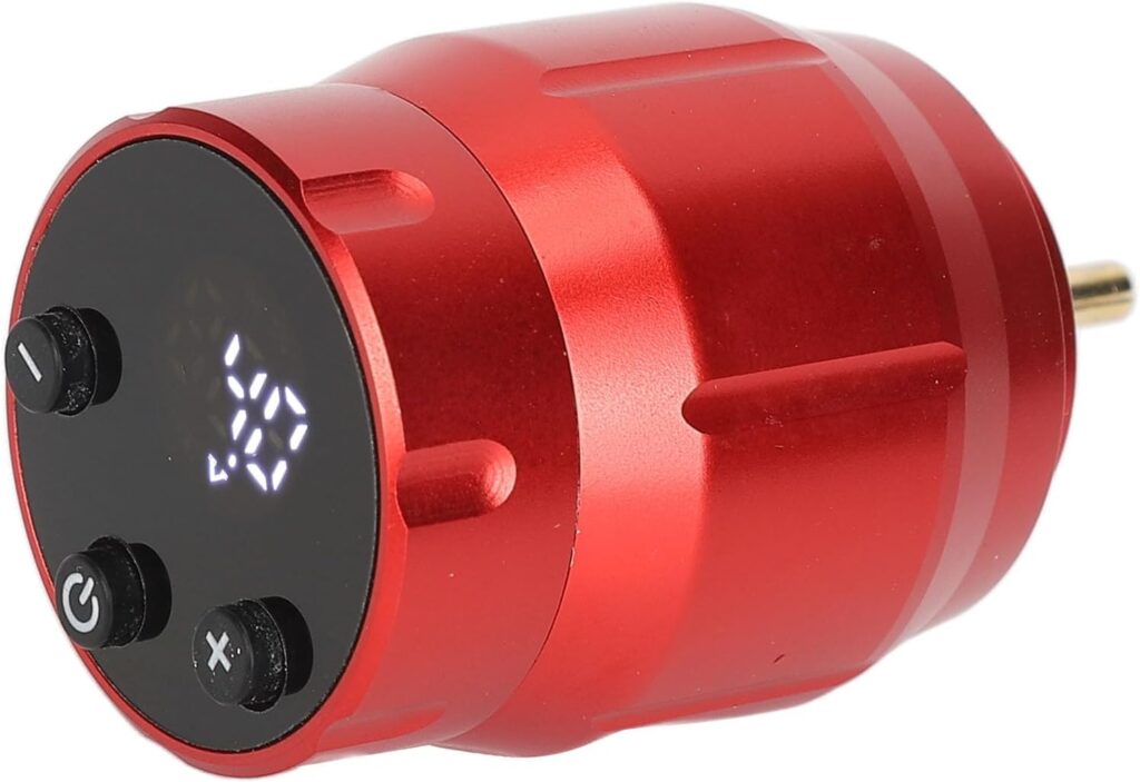 Potenciador de Tatuajes: Fuente de Alimentación Inalámbrica con Pantalla Digital, 1500mAh de Energía y Cable USB - ¡Rojo Apasionado!