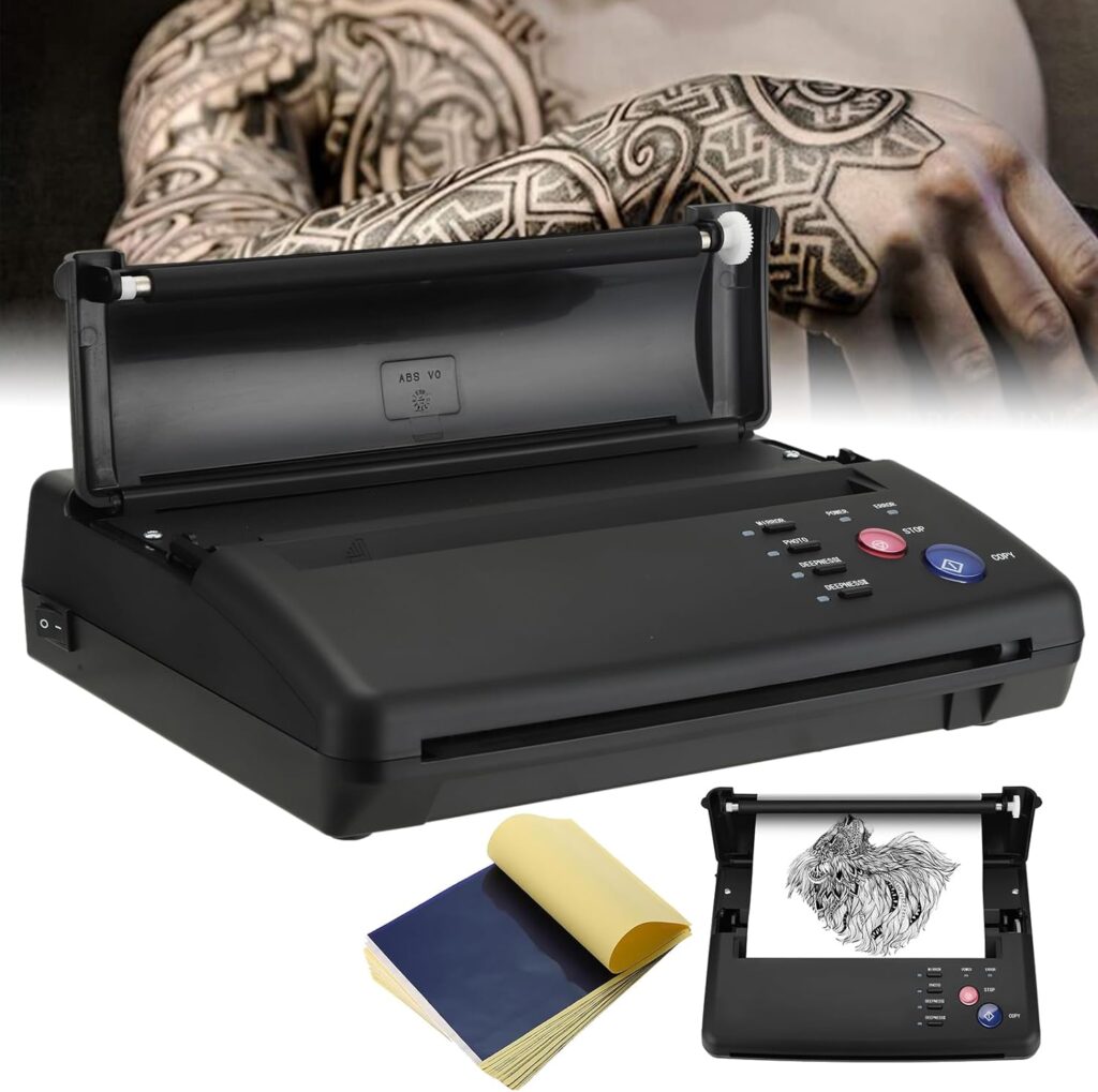 Máquina Profesional de Transferencia de Tatuajes Couleeur: Incluye 10 Piezas de Papel Stencil y Impresora Térmica - ¡Ideal para Artistas!