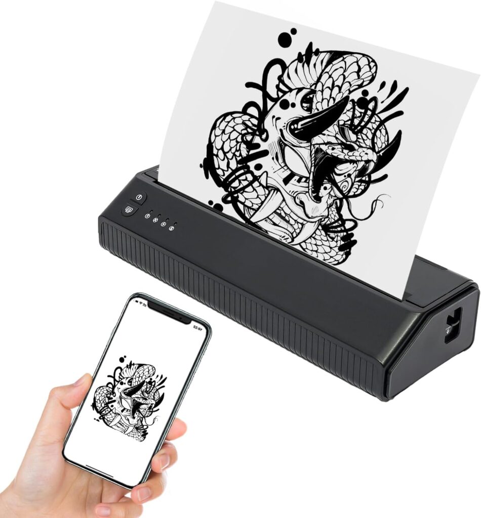 Máquina de transferencia de tatuajes con tecnología Bluetooth - YUNRUX Stencil Printer: Portátil, inalámbrica y de alta calidad.