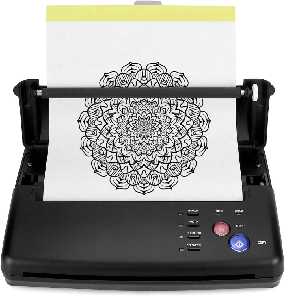 Máquina de Tatuajes QWORK® para Transferencia de Plantillas en Tamaño A4/A5 - Impresora Térmica Termocopiadora