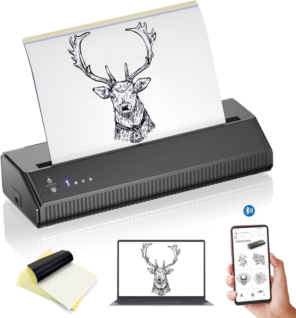 Impresora de Tatuajes Bluetooth Kulwoyi: Diseño portátil y compatibilidad con dispositivos Android e iOS