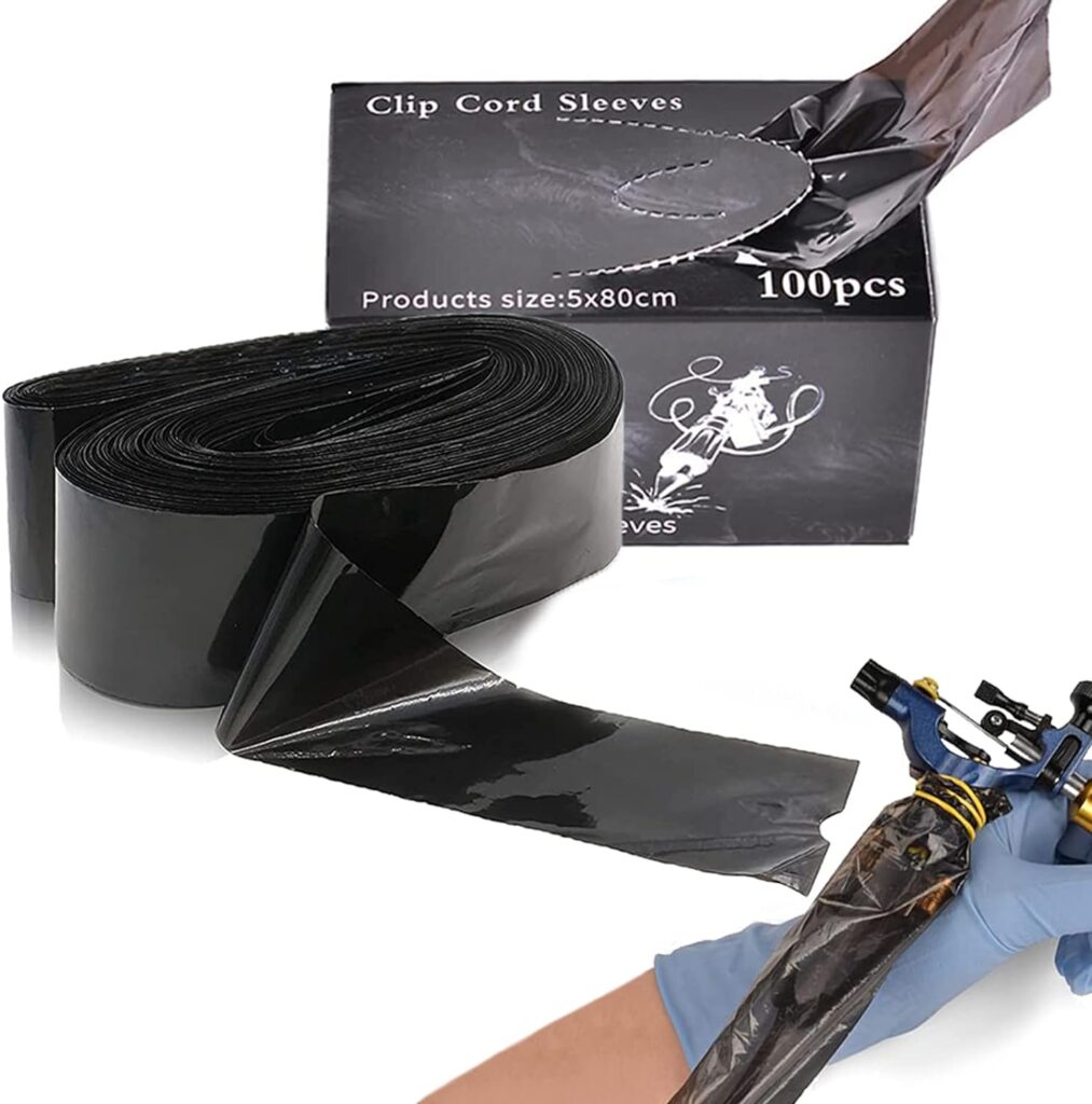 Pack de 100 Bolsas Desechables para Proteger tu Material de Tatuaje, Cubre Pluma de Tatuaje incluido - Tamaño 5 x 80cm