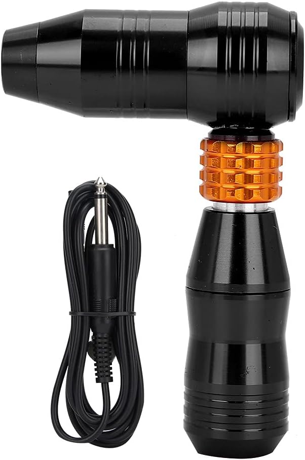 Pluma de tatuaje multifuncional para artistas con empuñadura ergonómica - ideal para forrar, sombrear y colorear - conexión DC en color negro