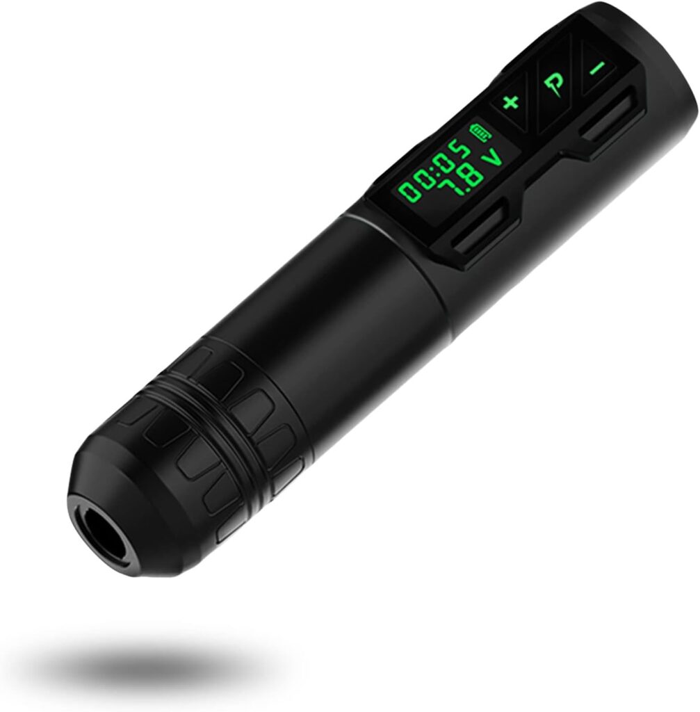 Maquina de Tatuar Inalambrica Pen con EZ-Stroke y Batería de Larga Duración (P2S Black)
