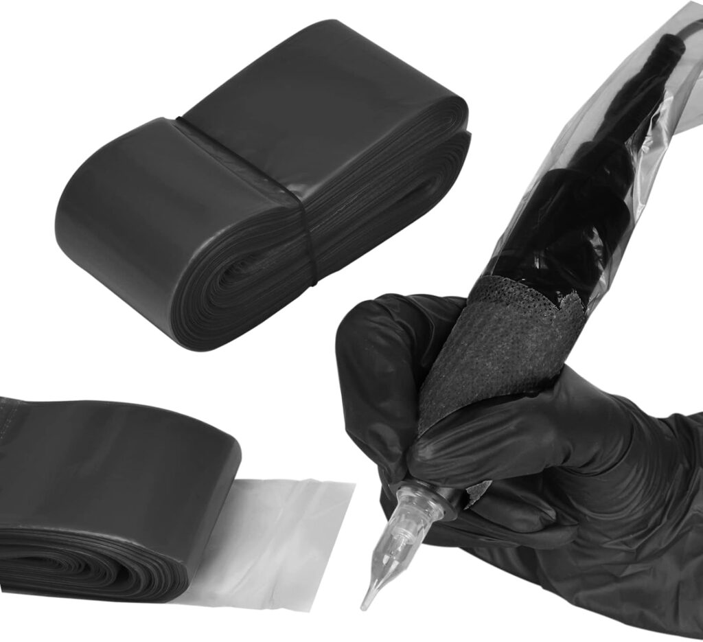 Pack de 100 mangas desechables de plástico negro para cables de tatuaje - Accesorios imprescindibles para tu máquina de tatuaje