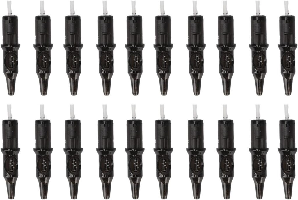 Pack de 20 Cartuchos de Bolígrafo de Aguja para Tatuaje en Negro, ideal para la Práctica y Shader de 5ml sin Tinta.