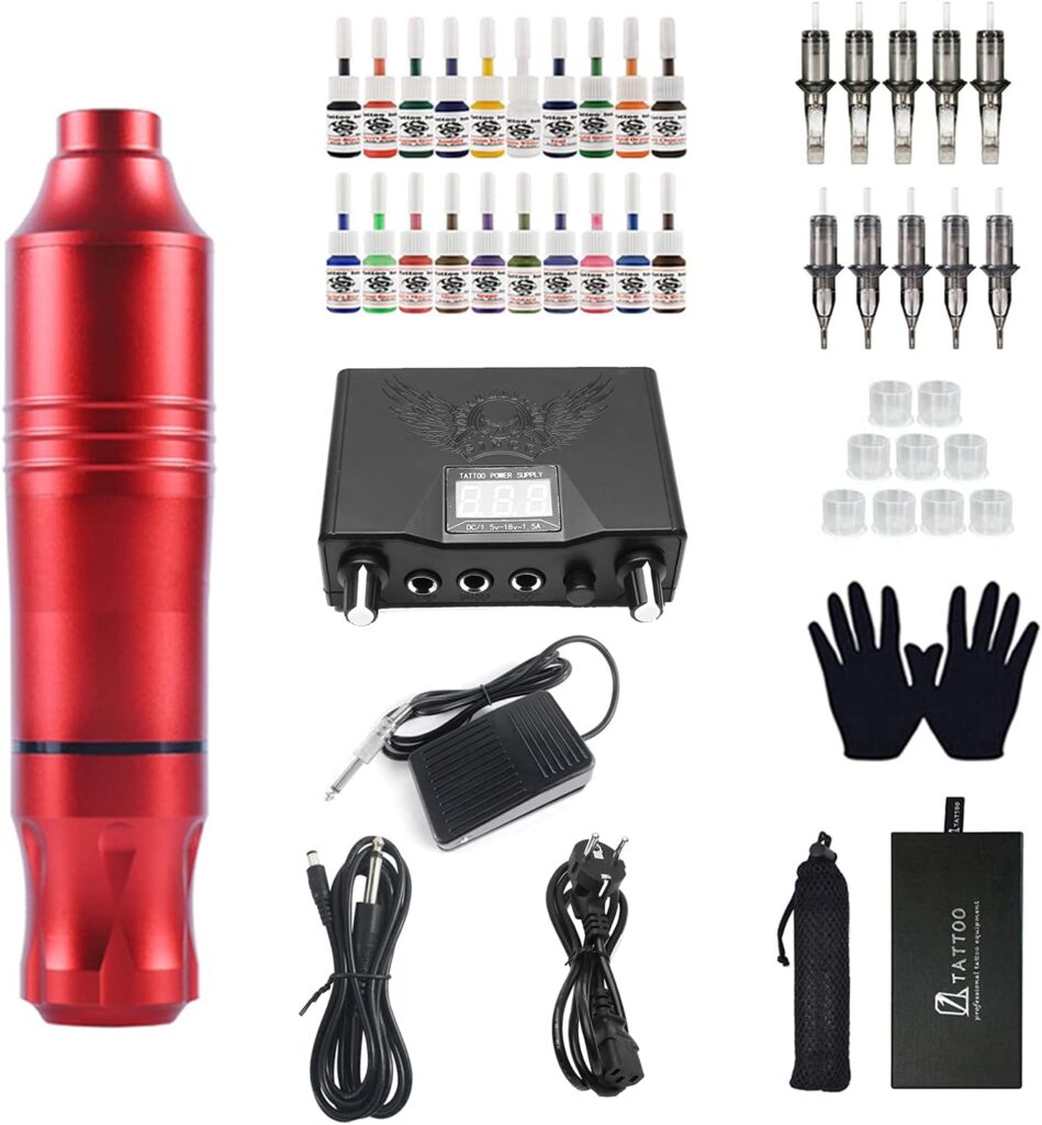 Kit Pro Tattoo: Máquina Rotativa, Agujas de Alta Calidad, Tintas Profesionales