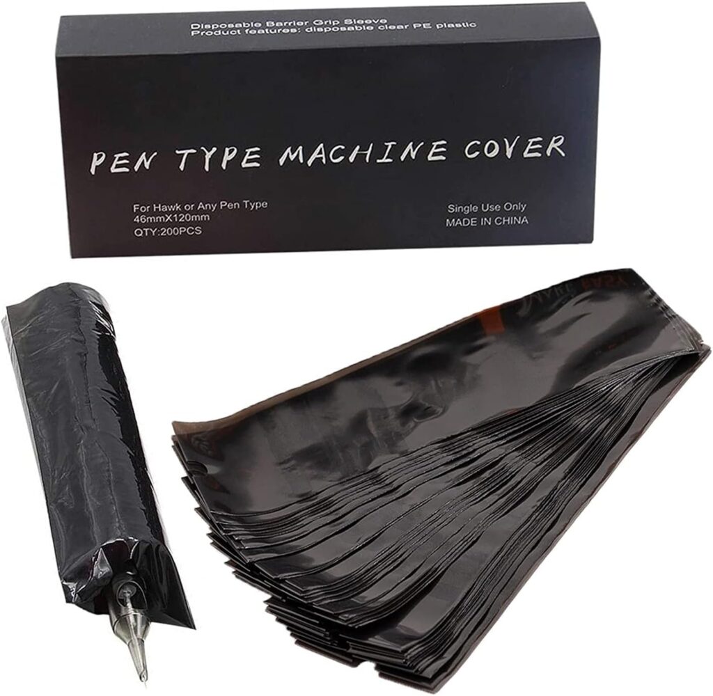 Bolsas de protección para máquinas de tatuaje - LEAYOKA: 400 unidades de cubiertas desechables para cartuchos y lápices de tatuaje, color negro