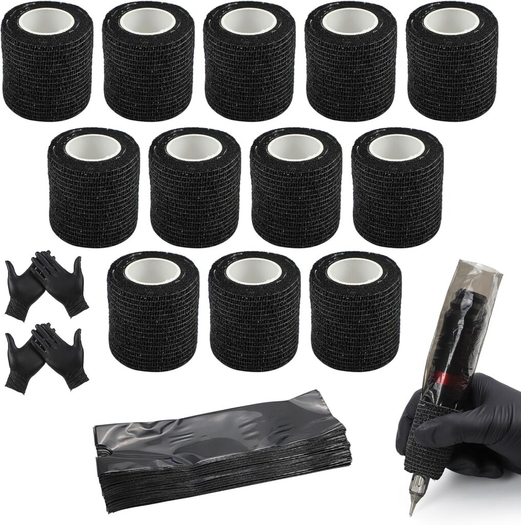Accesorios de Tatuaje LIUMATE: Set completo con cubiertas de agarre, bolsas para máquinas y guantes.