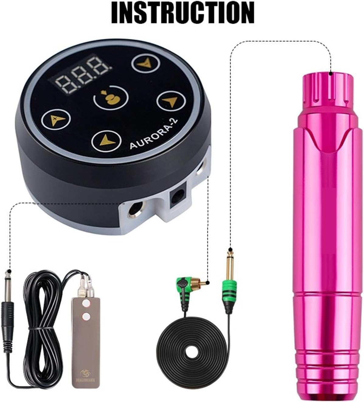 Un kit completo para principiantes: Maquillaje permanente y tatuaje con máquina rotativa, agujas de cartucho profesional y fuente de alimentación con pantalla LED. - Imagen 6