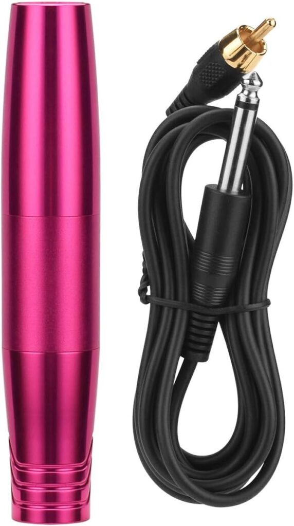 Pluma de tatuaje TTOOGO - Motor de alta velocidad, cabezal doble reemplazable, diseño portátil y elegante en color rosa