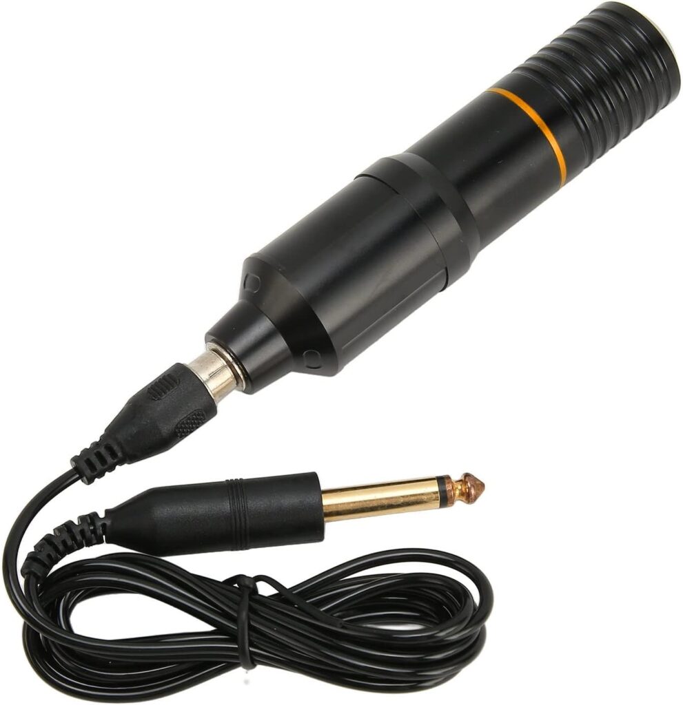 Pluma de Tatuaje Rotatoria: El Kit Profesional de Alta Calidad con Conector RAC para Sombreado Ajustable (Color Oro Negro)