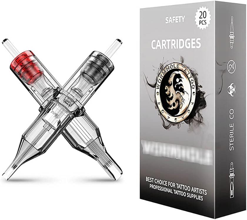 Pack de 20 agujas desechables de cartucho de tatuaje para bolígrafo de máquina de tatuaje - Modelo 1201RL