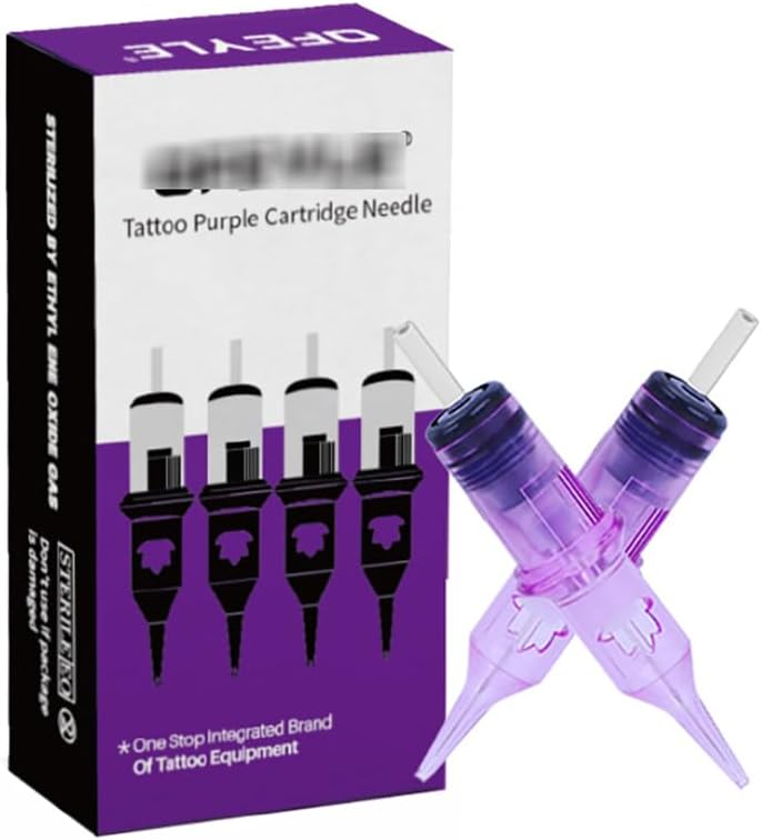 Set de 20 agujas finas de tatuaje desechables en color rosa para máquinas de cartucho (0603RL)