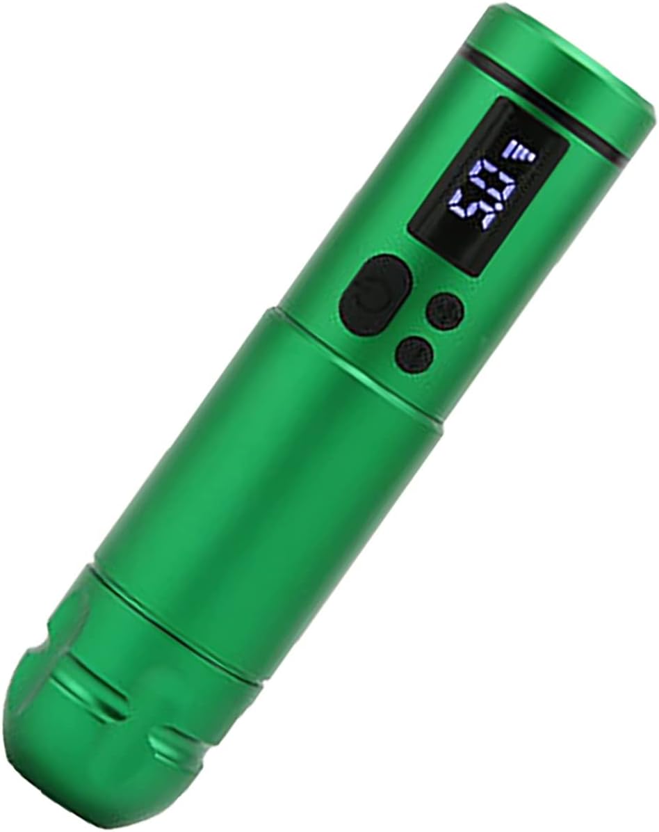 Batería de tatuaje con pantalla LCD y voltaje ajustable: ¡Libertad para artistas creativos! (Color: Green)