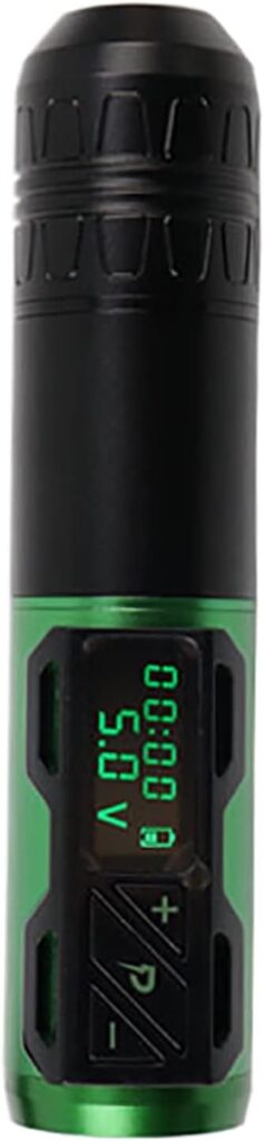 Tattoo Gun Revolution: Máquina de tatuaje inalámbrica con baterías intercambiables y características de vanguardia para artistas principiantes y profesionales (Color: Verde)