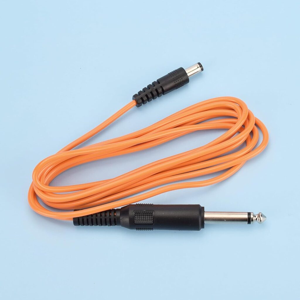 Cable de Alimentación de Silicona Naranja para Máquinas de Tattoo Hook Line - 1.87 metros